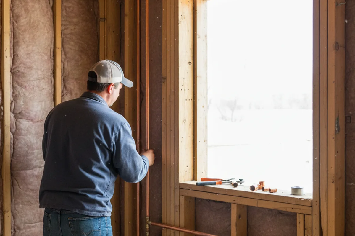 Licensed plumber running new copper supply lines in a Chillicothe home